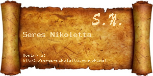 Seres Nikoletta névjegykártya