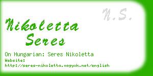 nikoletta seres business card